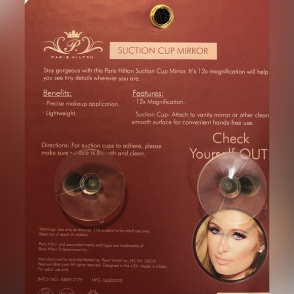 Paris‎ Hilton suction cup 12X magnifying mirror new - Picture 3 of 11
